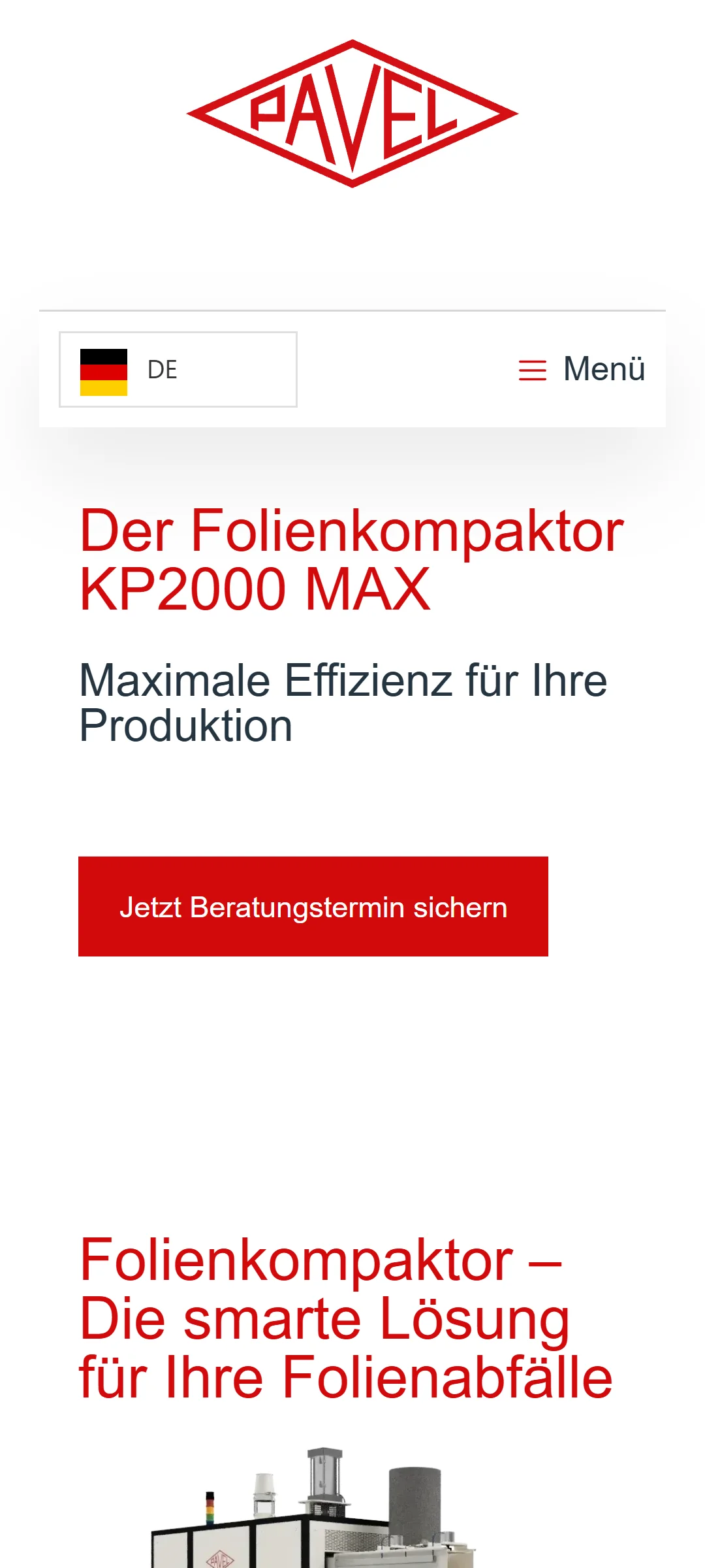 Pavel Gerätebau, Website vorher